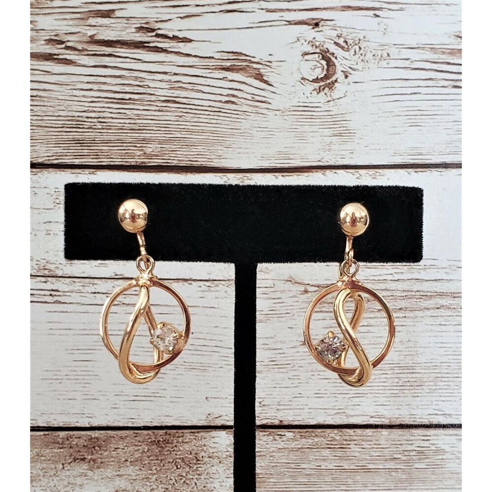 Vintage Screw On Earrings - Signed Alice Dangle Earrings